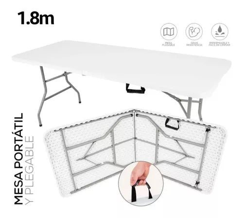 mesa plegable de plastico rustico