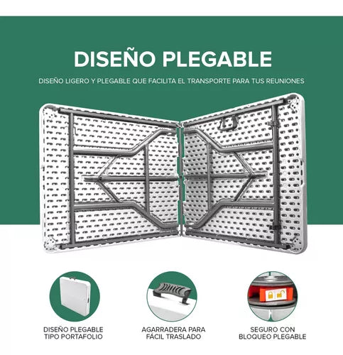 mesa plegable de plastico rustico